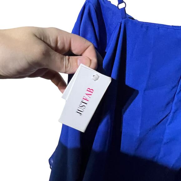 JustFab Royal Blue Ruffled Dress, Size M – New with Tags, Good Condition - Picture 10 of 10